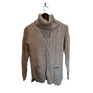 Marled Reunited Clothing cable-knit turtle neck with pockets sweater, Size M